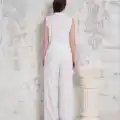 Broşlu yelek pantolon takım beyaz s255821