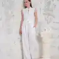 Broşlu yelek pantolon takım beyaz s255821