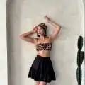 Çingene keten etek siyah s24808