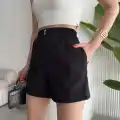 Çıtçıtlı gabardin şort