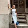 Çizgili kaşkorse elbise