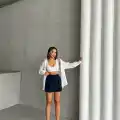 Çizgili şort etek