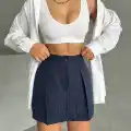 Çizgili şort etek