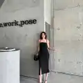 Desenli askılı elbise
