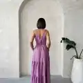 Fırfırlı katlı elbise s255049