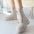 Flona Bej Cilt Bağcıklı Bot