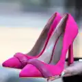 Gida Fuşya Süet Stiletto Ayakkabı