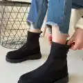 Jety Siyah Süet Bilekten Bağcıklı Bot