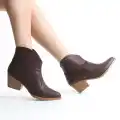 Jilla Kahverengi Cilt Tak Çıkar Topuklu Bot Ve Çizme