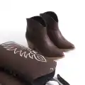 Jilla Kahverengi Cilt Tak Çıkar Topuklu Bot Ve Çizme