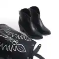 Jilla Siyah Cilt Tak Çıkar Topuklu Bot Ve Çizme