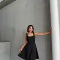 Kadın kare yaka kısa elbise s251188