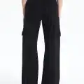 Kargo cep jeans pantolon siyah