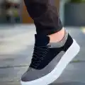 KB-005 Kuback Siyah Gri Süet Bağcıklı  Günlük Erkek  Ayakkabı
