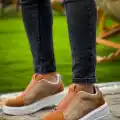 KB-007  Kuback  Vizon Taba Yüksek Taban Tek Bant Bağcıksız Günlük Erkek Ayakkabı