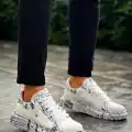 KB-02  Kuback Bağcıklı Crocodile Beyaz Gazete Günlük Erkek Ayakkabı