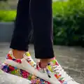 KB-02  Kuback Bağcıklı Crocodile Beyaz Kırmızı Günlük Erkek Ayakkabı