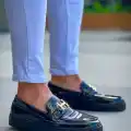 KB-027  Kuback  Bağcıksız Kömür Rugan H Günlük Erkek Ayakkabı