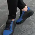 KB-X46 Kuback Siyah Sax Mavi Yüksek Siyah Taban Günlük Spor Ayakkabı