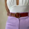 Kemerli gabardin şort lila s25735