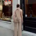 Kruvaze takım ayrobin bej s054
