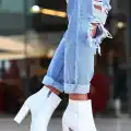 Loora Beyaz Cilt Topuklu Bot