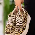 Lulu Leopar Süet Bağcıklı Spor Ayakkabı