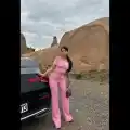 Madonna yaka bol paça pantolonlu takım
