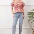 Madonna yaka çiçekli bluz