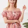 Madonna yaka çiçekli bluz