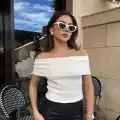 Madonna yaka sıfır kol bluz