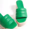 Mendal Yeşil Cilt Dolgu Topuk Terlik