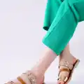Minne Taba Şeritli Cilt Terlik