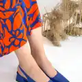 Morji Mavi Cilt Topuklu Ayakkabı