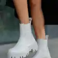 Ninle Bej Cilt Topuklu Bot