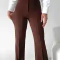 Önü cumalı ithal krep pantolon