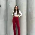 Önü cumalı ithal krep pantolon