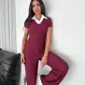 Ottoman kumaş beyaz gömlek yaka takım s4142