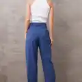 Paçası Düğmeli Yüksek Bel Pantolon