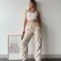 Paraşüt pantolon bej