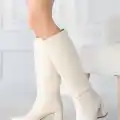 Roksa Ten Cilt Topuklu Çizme