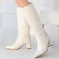 Roksa Ten Cilt Topuklu Çizme