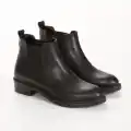 Seend Siyah Cilt Topuklu Bot