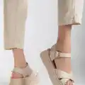 Sibna Bej Cilt Kemerli Sandalet
