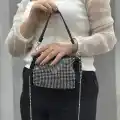 Taşlı siyah cilt çanta