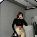 Tokalı deri şort