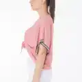V yaka büzgülü detaylı bluz