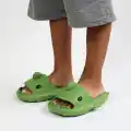WG500 Köpekbalığı Haki Unisex Tam Ortopedik Terlik Shark Slides