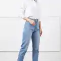 Yüksek bel mom jean pantolon