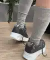 Aleid Gri Cilt Bağcıklı Spor Ayakkabı